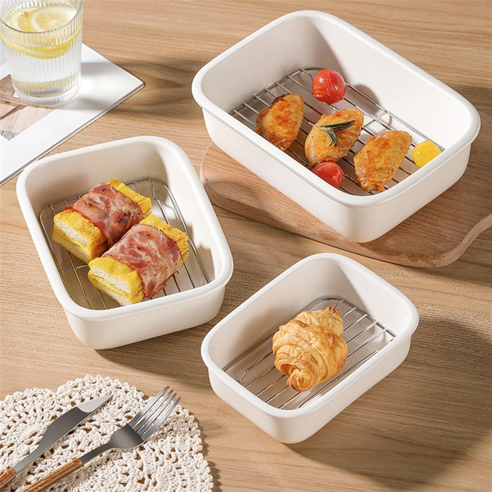Plateau de cuisson en céramique, plateau vidange d'huile domestique Pain(1000ml)