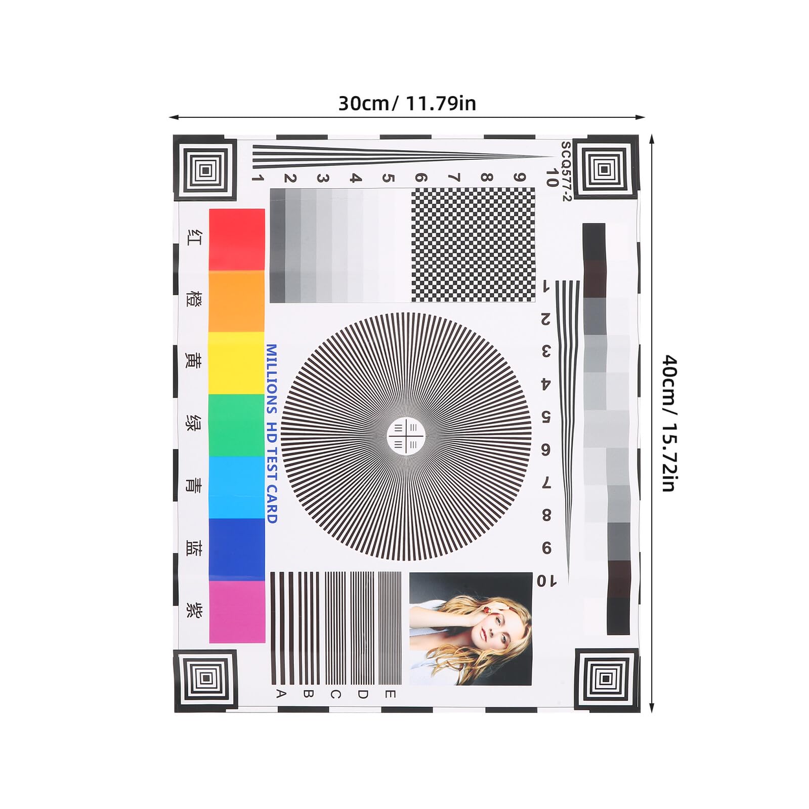 Homoyoyo Tableau De Précision des Couleurs Carte De Test De Netteté De L'Objectif Tableau De Test De Qualité d'image Mire De Mise Point