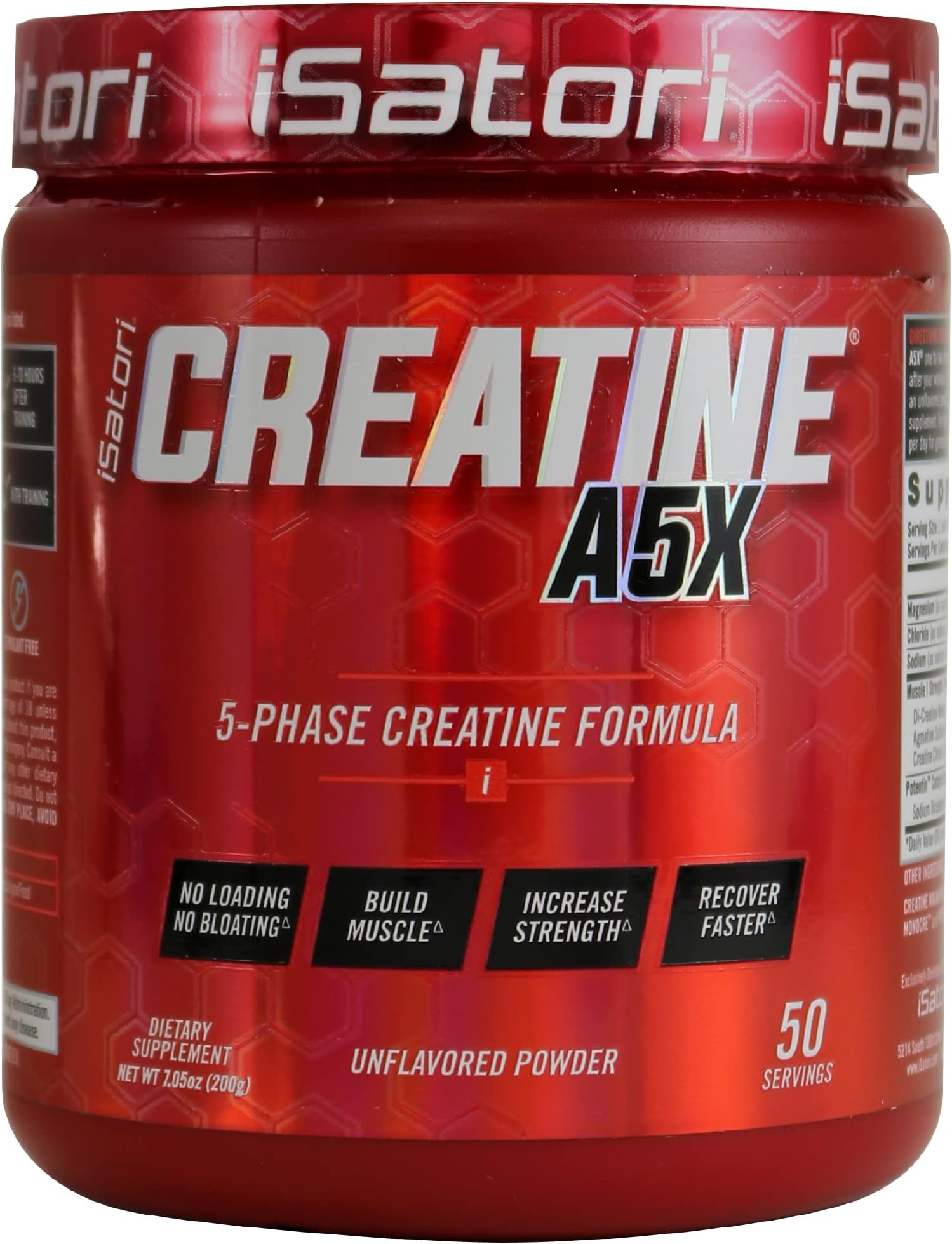 Creatine A5X with Creatine Monohydrate & Betaine Anhydrous for Muscle Growth, Strength Building, & Recovery - Dietary Supplement for Training & Weight Lifting - Unflavored (50 Servings)