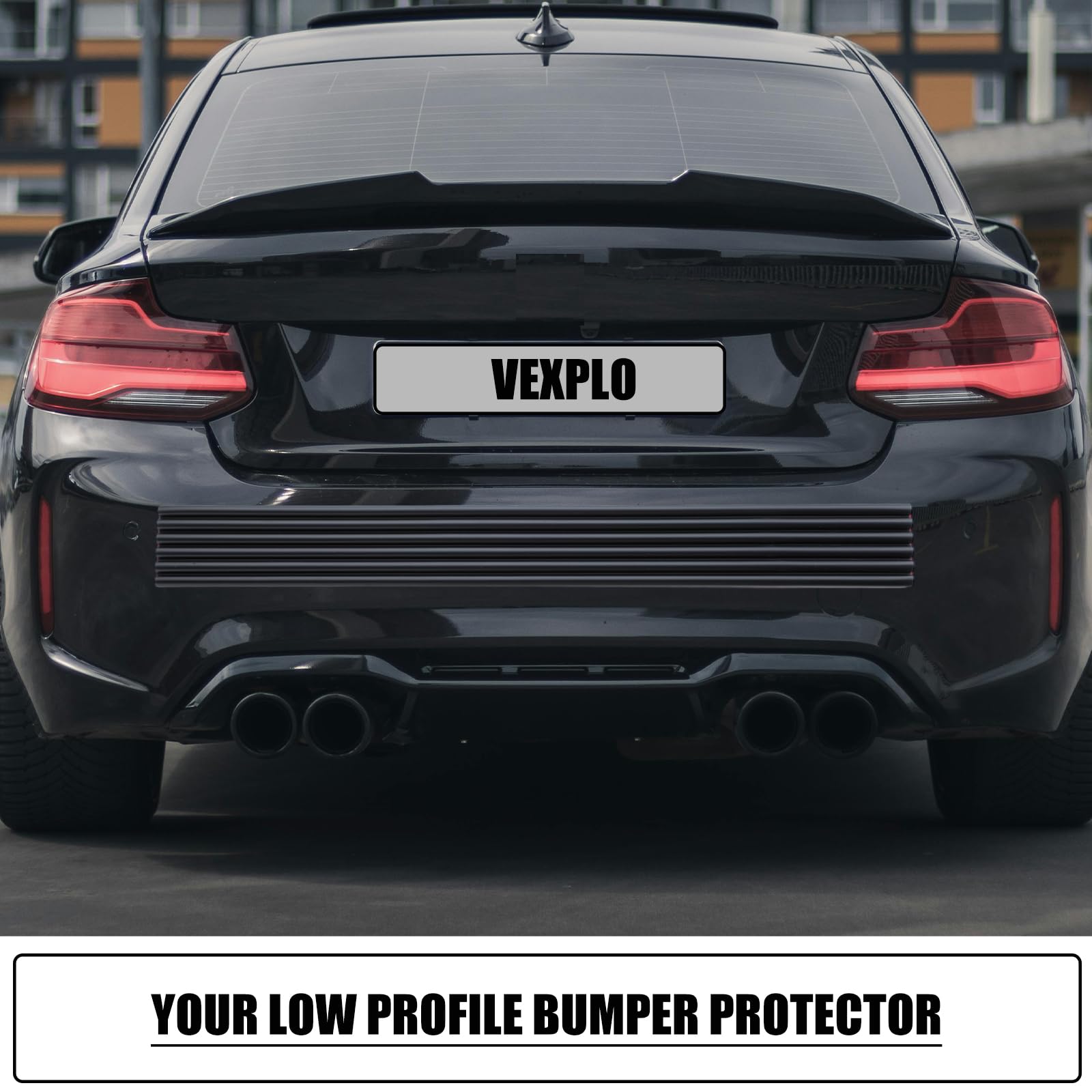 DIY Car Bumper Protector Guard, Strong Self Adhesive Rubber Rear Front Bumper Guard for SUV Cars Trucks, No Residue Anti Scratch & Anti-Colision Car Bumper Guard Accessories- 5 Pack Black