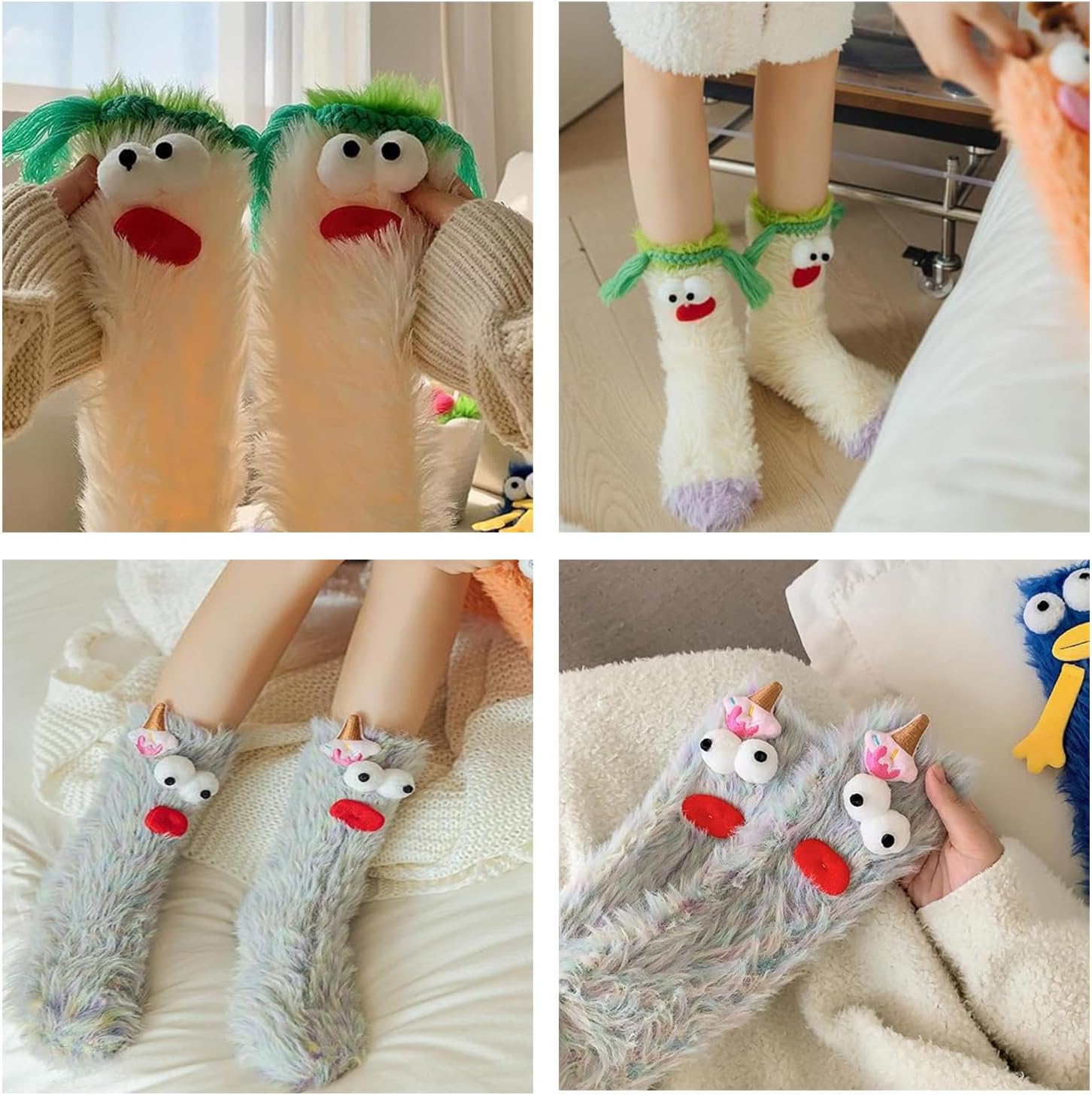 TFTSR Crazy Funny Fuzzy Silly Socks for Kids, Women & Men - Fluffy Slipper Novelty Fun Socks with Animal Patterns - Image 4