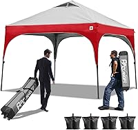 Vista 10 de ABCCANOPY - Toldo desplegable de 10 x 10 pulgadas, para exteriores, portátil, ideal para la playa; toldo con bolsa de transporte con ruedas, 4 sacos