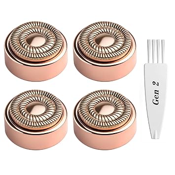 4 Pack Replacement Heads Gen 2 Compatible with Flawless Facial Hair Remover, Replacement Blades Heads Compatible with Flawless Generation 2
