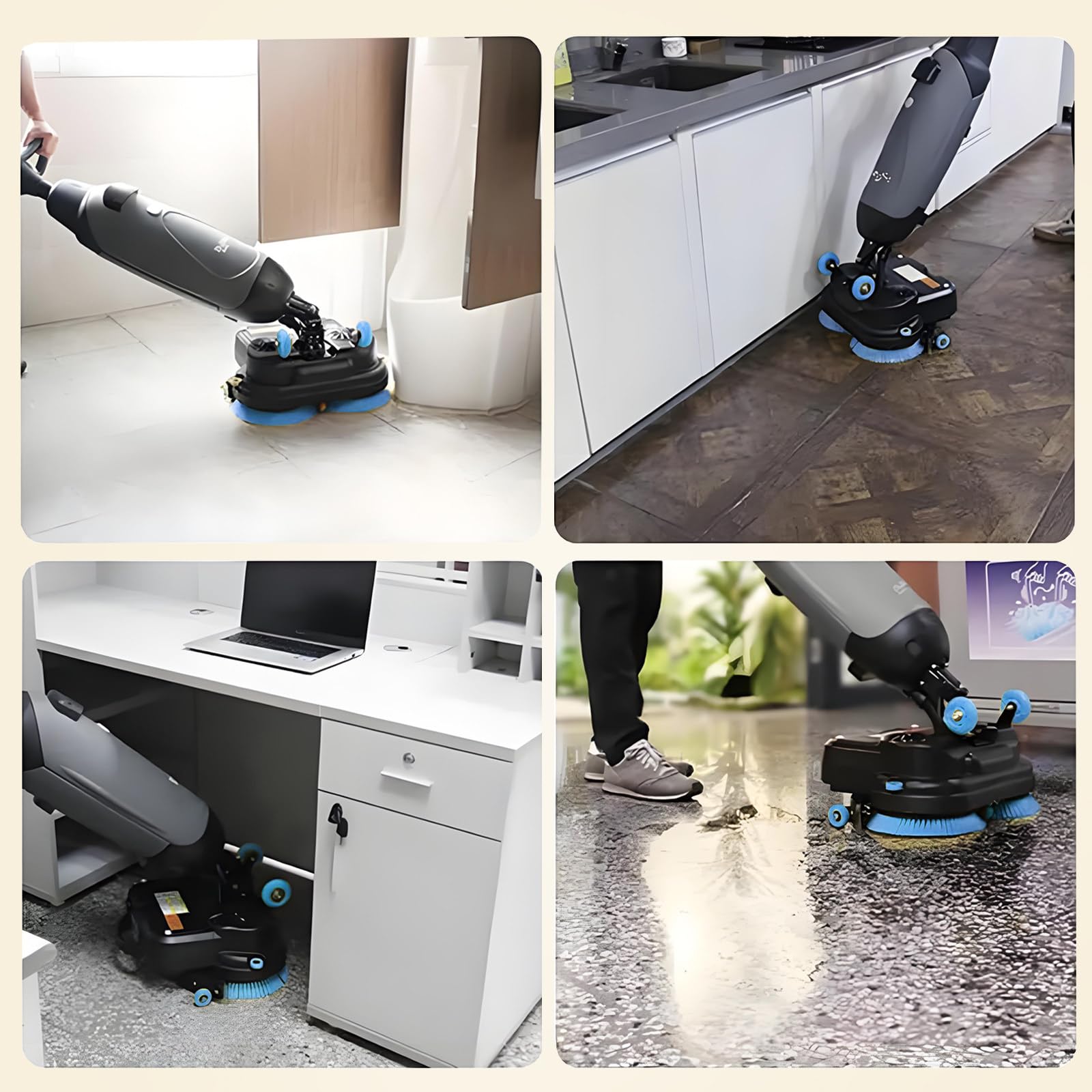 Máquina Limpiadora de Pisos Comercial de 17 Pulgadas, Fregadora Eléctrica Manual, Lava, Seca y Pule, 13000 Pies²/H, Ideal para Oficinas, Hoteles y Suelos de Baldosa Red-220V