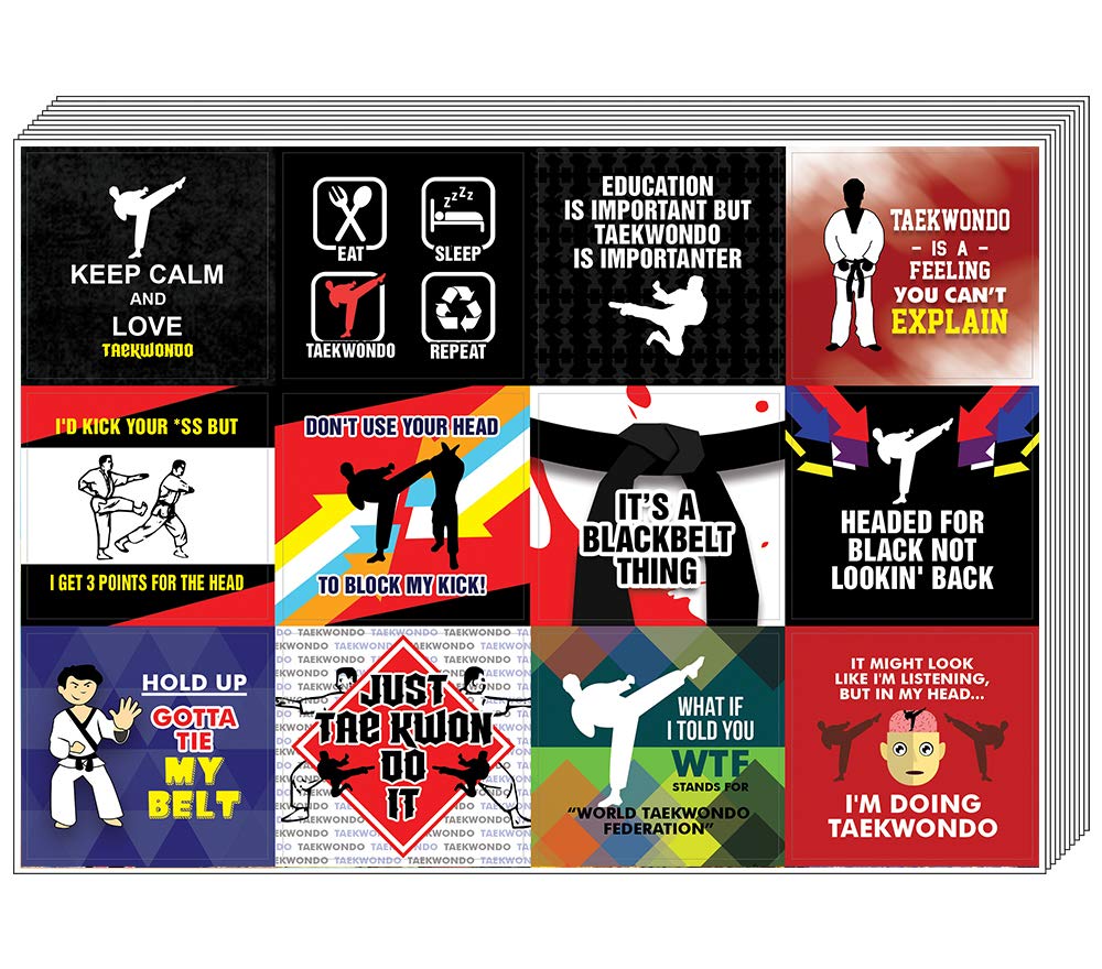 Creanoso Martial Arts Kung Fu Stickers (5-Pack) 5-sheets