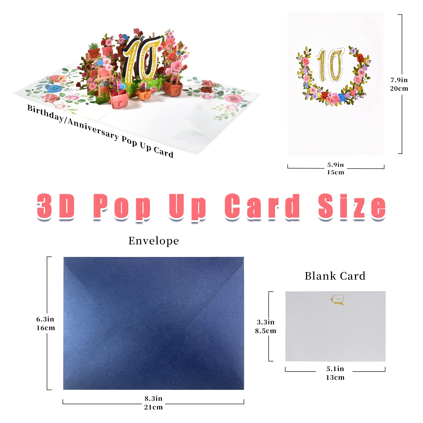 Carte D'anniversaire Pop-up 3D Pour Nièce - Design Coloré Avec Enveloppe, Décoration Créative Et Personnalisée - 7