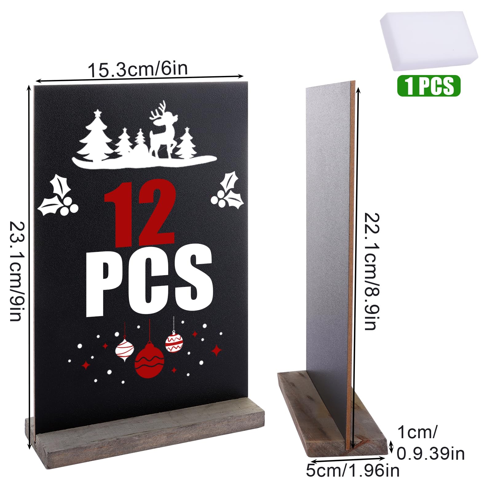 DAJAVE 12 Pcs 22x15cm Mini Chalkboard Signs - Image 2