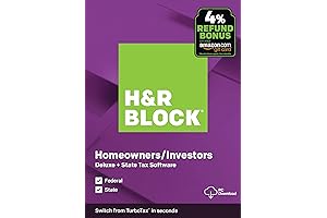 H&R Block Deluxe 2019 Tax Software