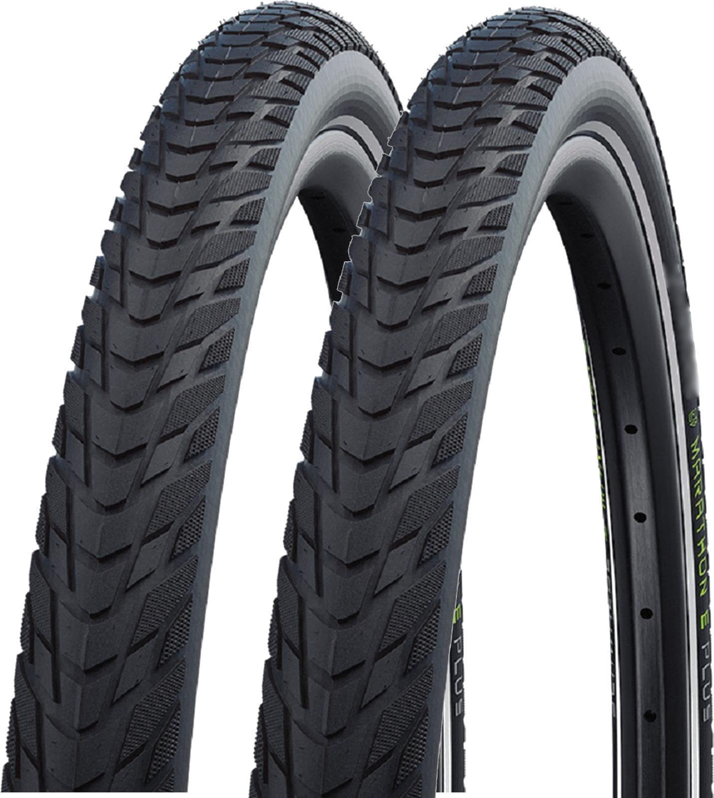 2 x Schwalbe Marathon E-Plus Smart D-Guard E-50 Schwarz-Reflex 50-584 inkl. Reifenheber