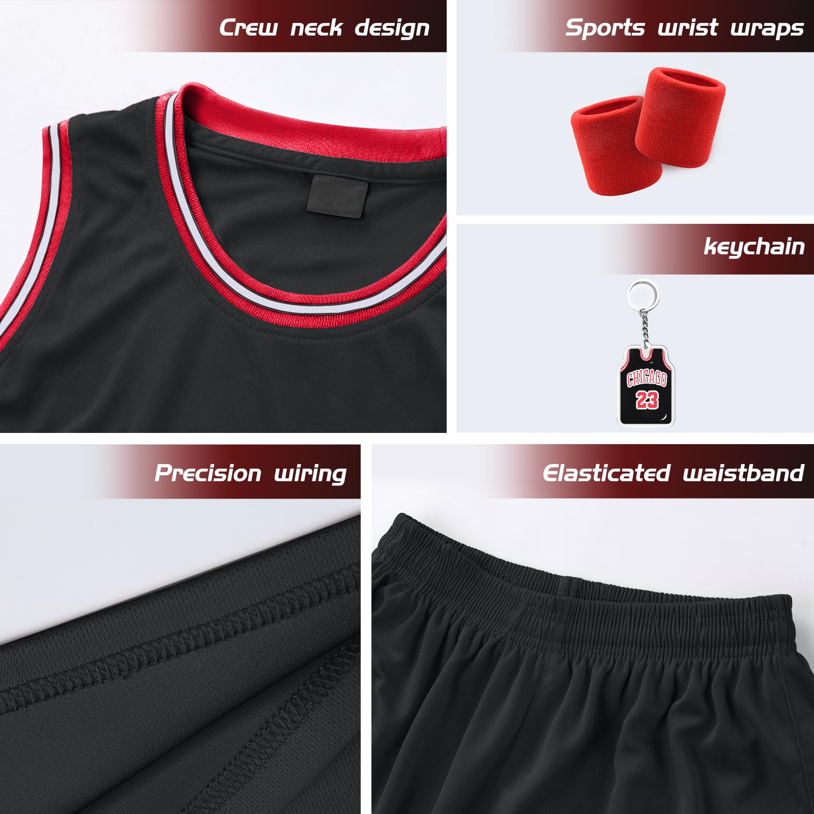 Pardofelis Maillot de basketball pour garçon - Séchage rapide - Avec poignets - Ensemble de combinaison de basketball sans manches pour l'entraînement et les jeux - Vêtements de basketball de qualité