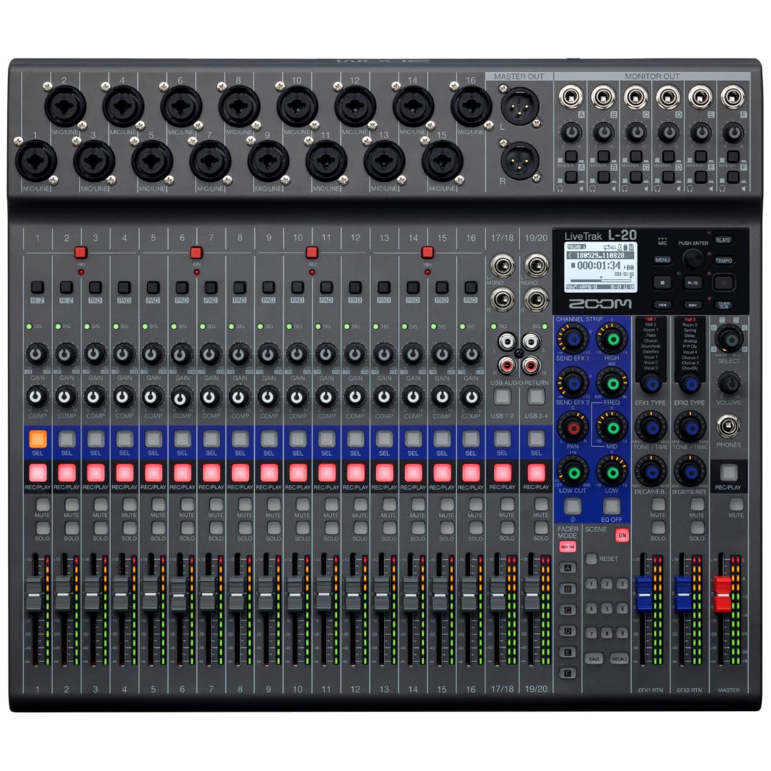 Amazon | ZOOM(ズーム) L20 デジタルミキサーレコーダー | 20トラック