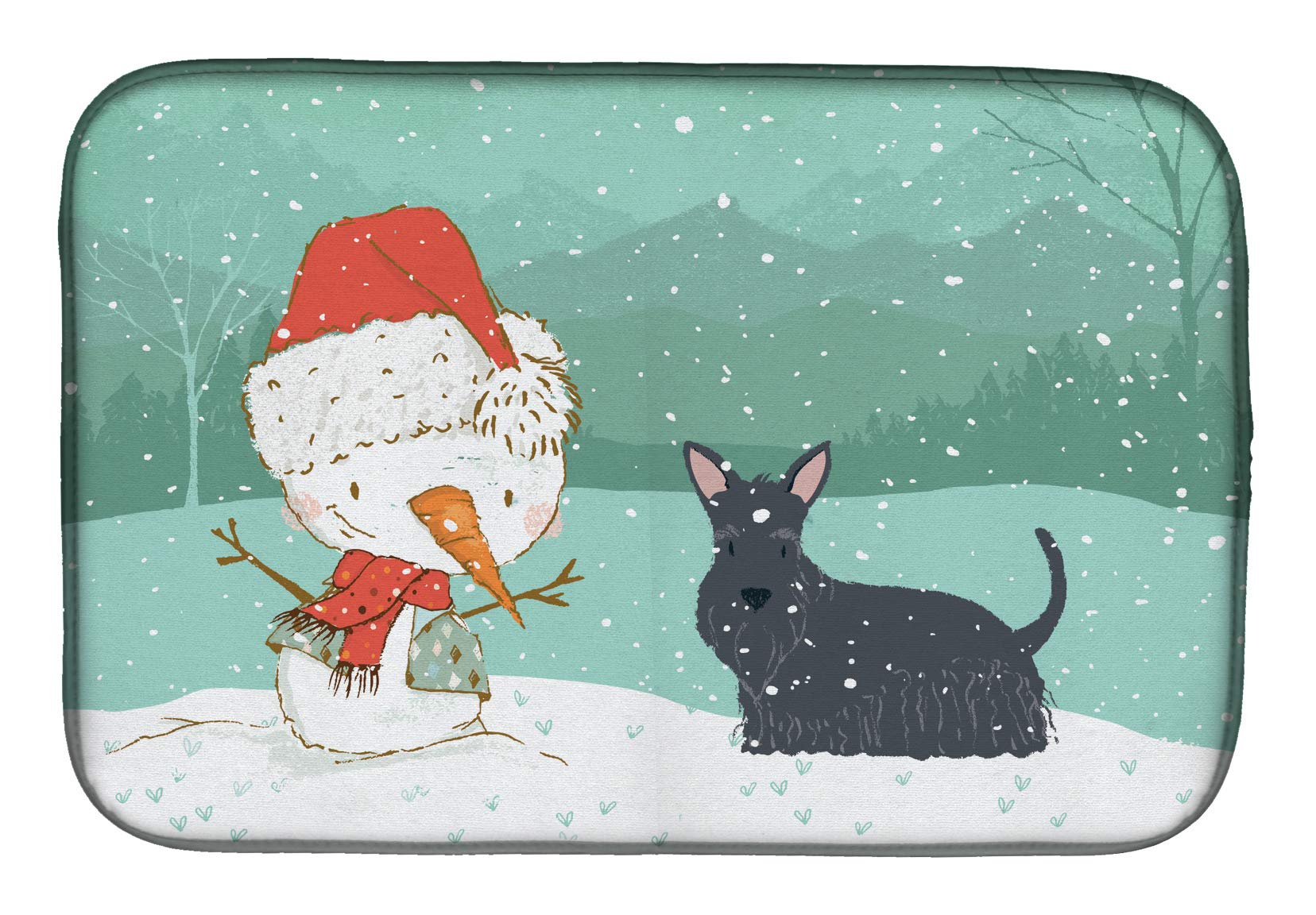 Terrier écossais tapis d'évier Noël Caroline's Treasures multicolore en polyester