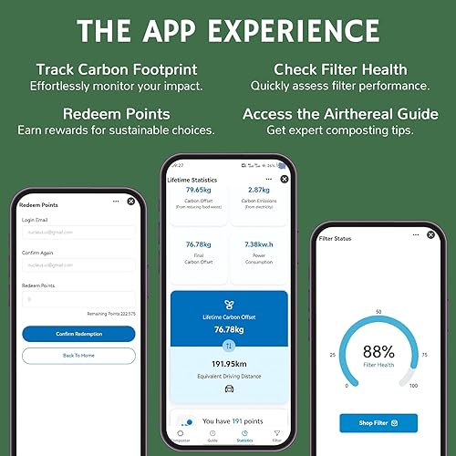 Miniatura 4 de Airthereal Revive R800 - Compostador eléctrico inteligente WiFi de 5 litros, sin olor, autolimpiante, 3 modos para un compostaje eficiente, reduce