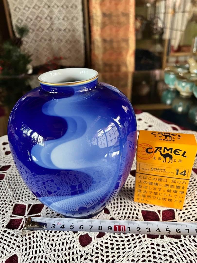 時代物 韓国美術 龍岩窯 鯉陰刻 花瓶 高約36cm 花器 箱付 c06193 時代物