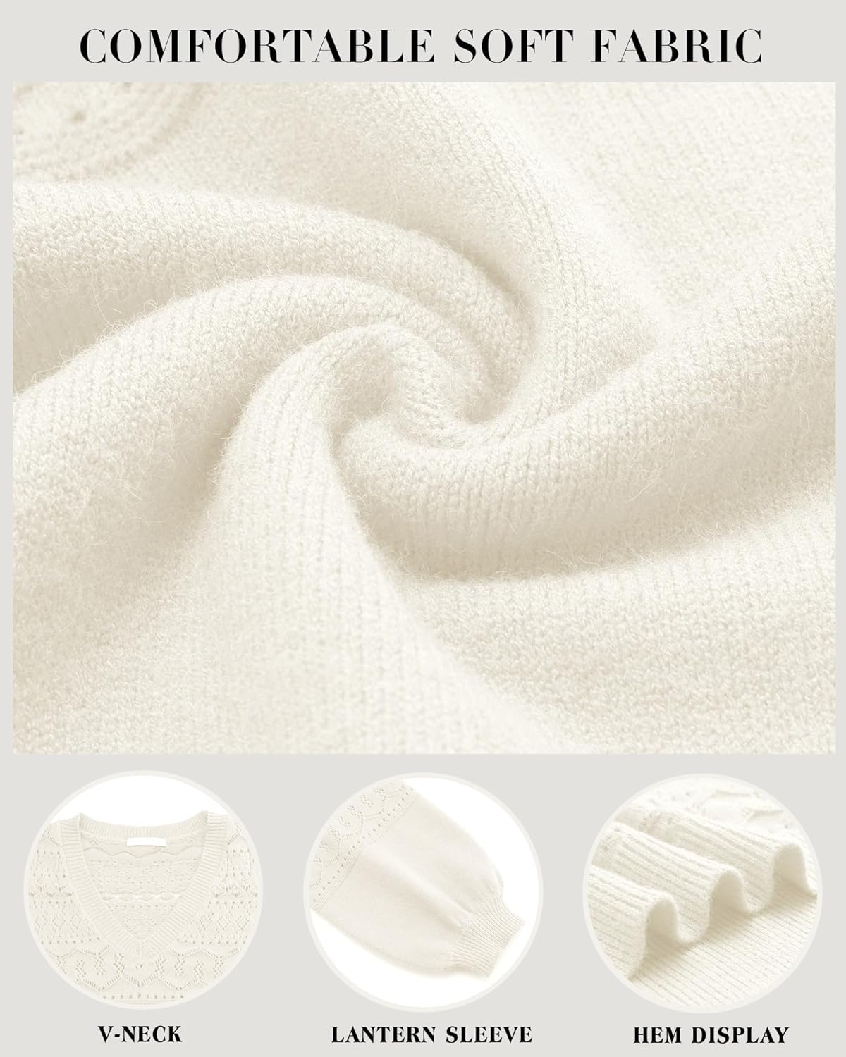 Messic Womens Pullover Sweaters 2025 Casual Long Sleeve V Neck Lightweight Loose Knit Tops - Image 5