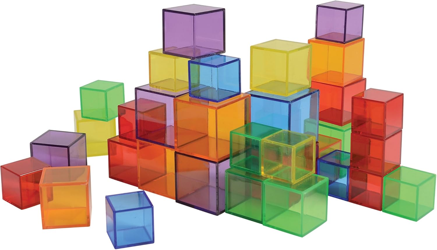 Constructive Playthings 54 pc.Translucent Cube Block Set, Stacking