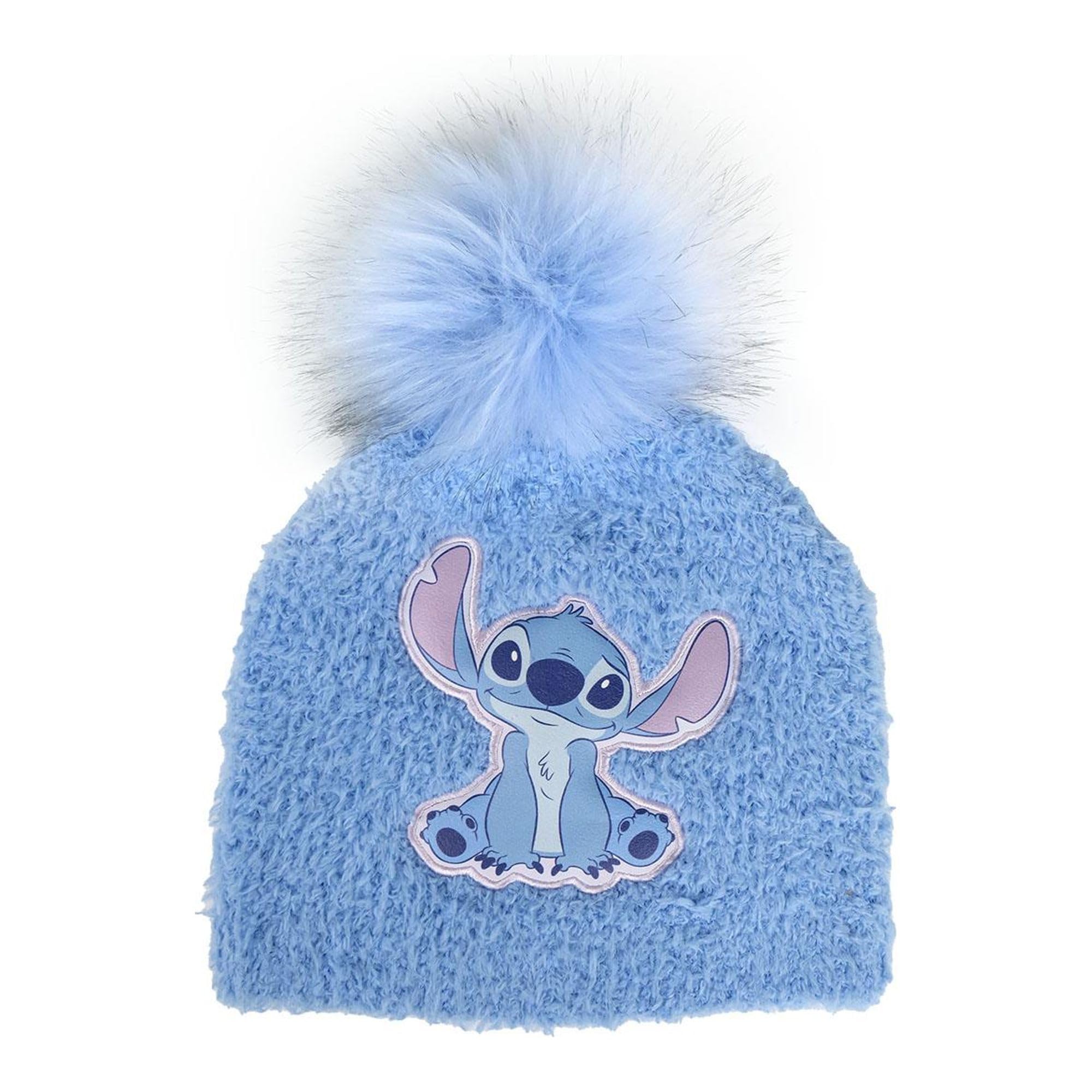 Disney Unisex Kids Blue Pompom Hat For Winter Stitch 2200010279 | Acotis - Textile