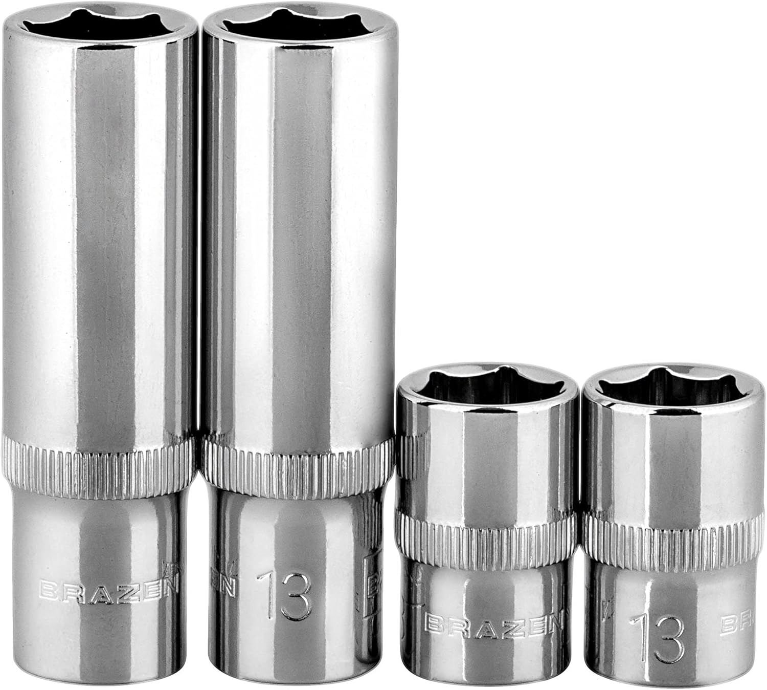 BRAZEN 13mm Impact Socket Two Pack (1/2" Drive, Multi Type)