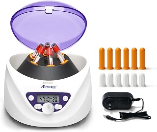 MACCXScientific CEN-001 PRP/PRF Benchtop Centrifuge: 300-5000RPM, 2600xg, 6-Tube Rotor for 1.5-15mL - Quiet Lab Essential
