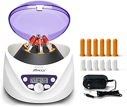 Lab PRP Benchtop Centrifuge Machine, Speed Range from 300-5000RPM, Rotor for 1.5-5mL/7mL/10mL/15mL/ x6 Tubes, Max. RCF 2600xg Low Speed PRF Benchtop Centrifuge, CEN-001