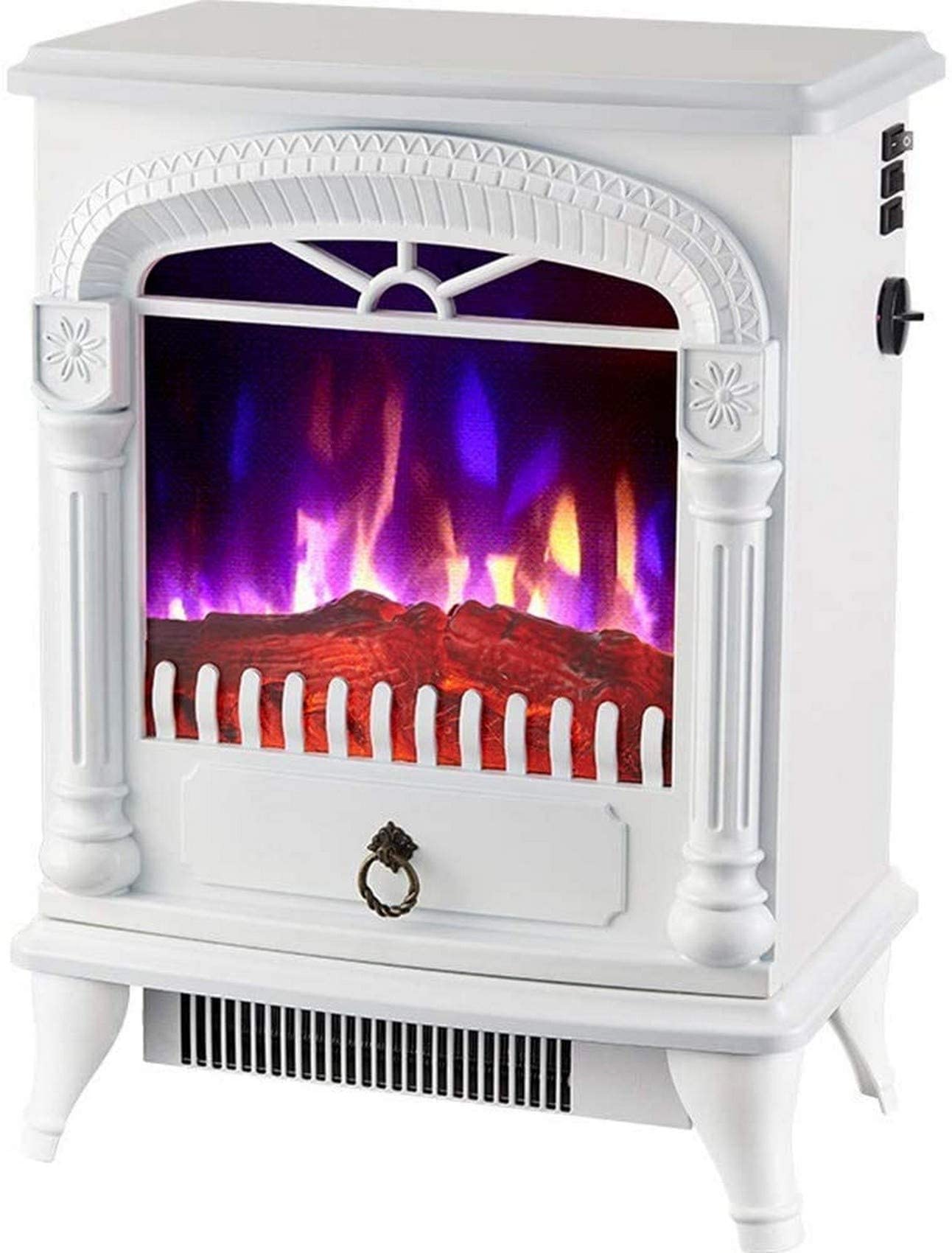 Electronic Fireplace Vintage Decorative Heater With Wood Burner Flame  Effect Portable Stove Household Mobile Mobile Space Heater Black Indoor Use  : Amazon.co.uk: DIY u0026 Tools