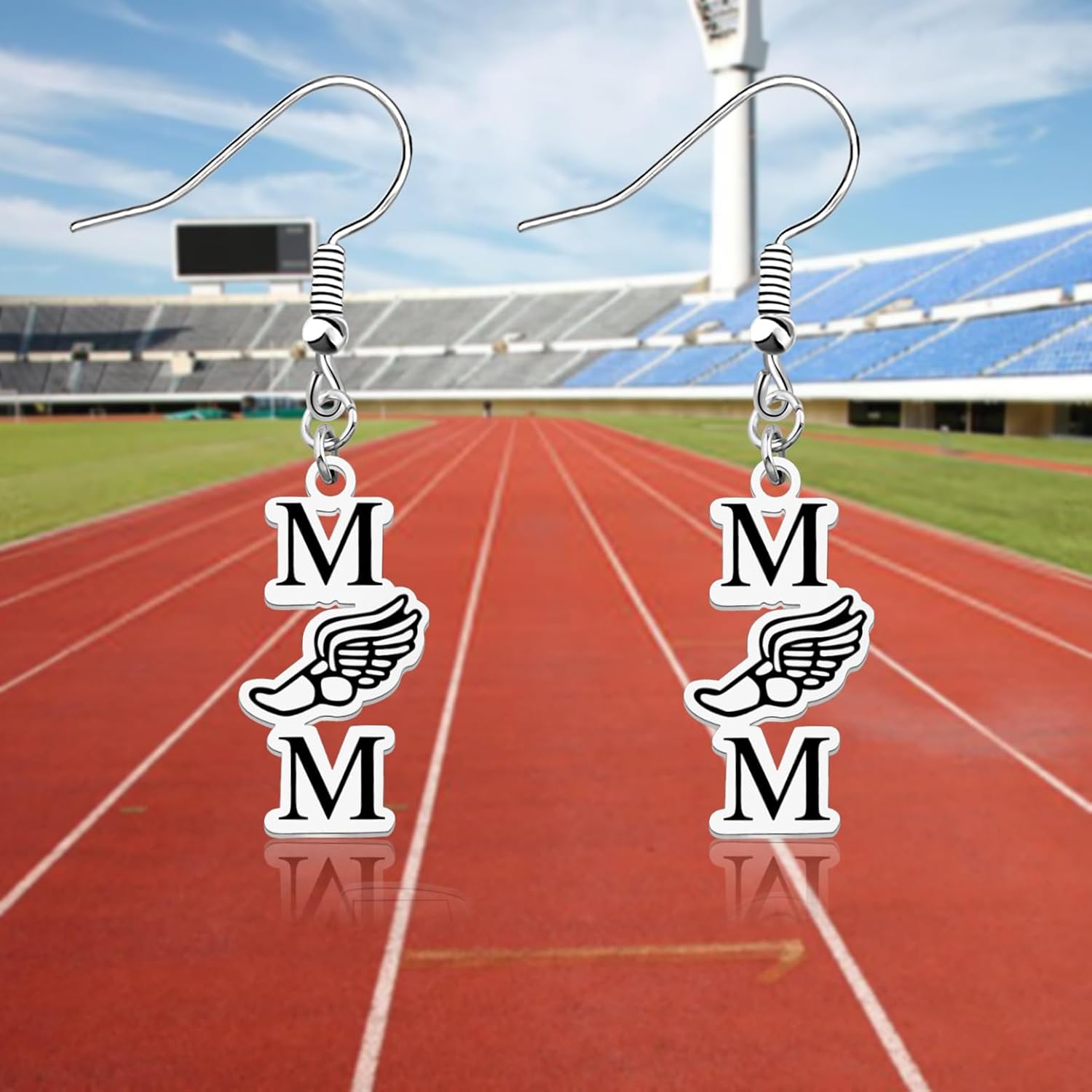 OKEYCH Track and Field Lover Gift Track Mom Earrings Running Runner Jewelry Cross Country Gift