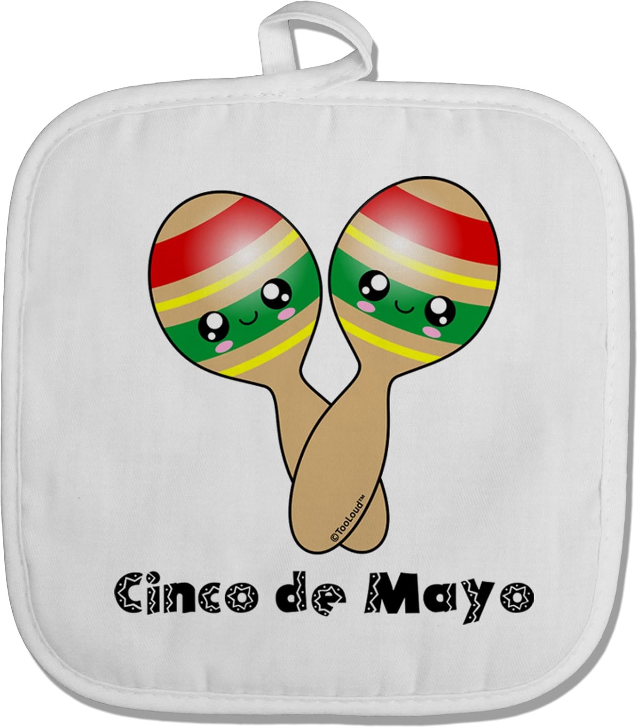 TooLoud Cute Maracas Design Cinco de Mayo White Fabric