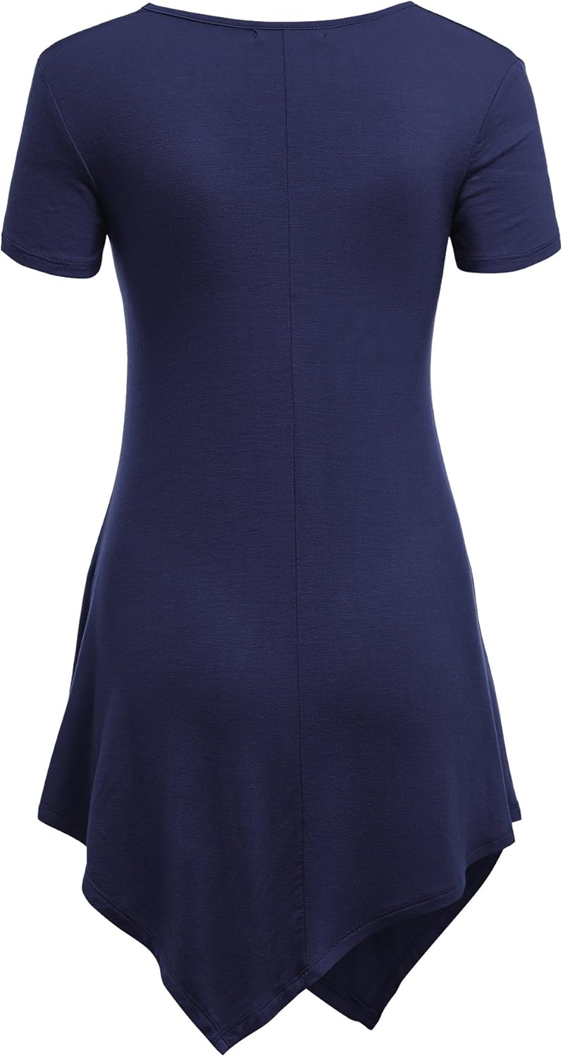 Made By Johnny Women's Short Sleev Swing Shirt Casual Tunic Top - Image 3