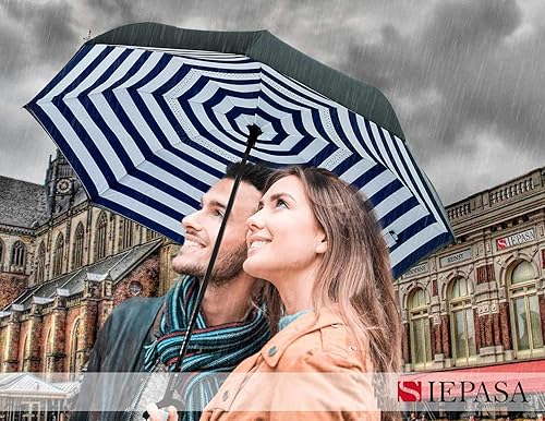 Vista 53 de SIEPASA Paraguas invertido invertido de 49/56 pulgadas, doble toldo extra grande, ventilado, resistente al viento, impermeable, paraguas de golf