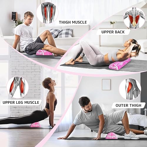 Miniatura 5 de Yes4All Rodillo de espuma EVA de densidad media para espalda, rodillo de media espalda para ejercicio, yoga y pilates de 1236 pulgadas