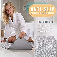 Vista 7 de Yimobra Alfombra de baño larga antideslizante, lavable, suave y absorbente, alfombra de baño de microfibra de doble tono con respaldo de goma
