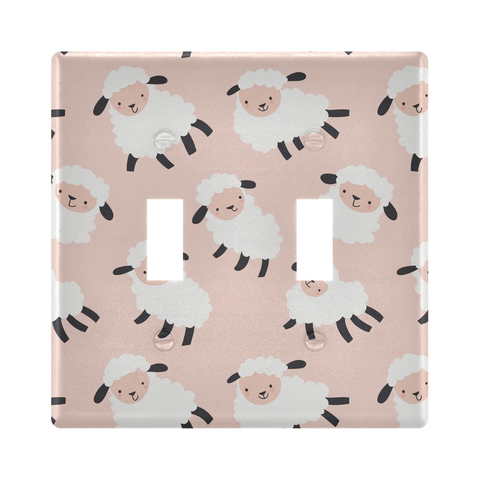 UMIRIKO Cute Cartoon Sheep Jumping Light Switch Cover Plate Covers Decorative Double Toggle Home Decor 202b8033