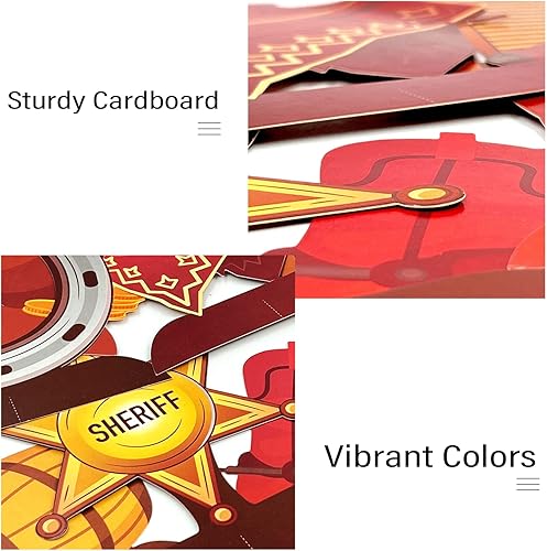 Miniatura 3 de Juego de 9 piezas de decoración de vaquero del oeste salvaje con centros de mesa de panal para fiestas temáticas del oeste, baby showers y fiestas