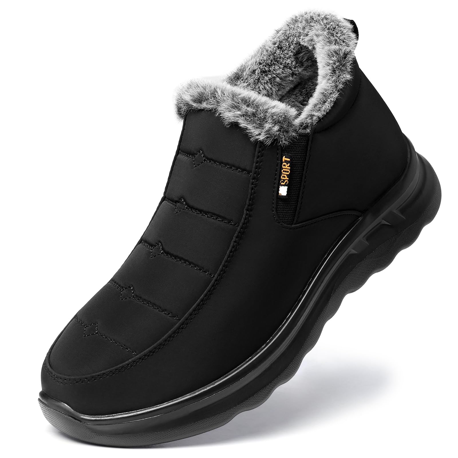 TEMOFON Womens Winter Snow Boots Warm Fur Lined Booties Waterproof Outdoor Shoes Comfortable Slip On Ankle Boot
