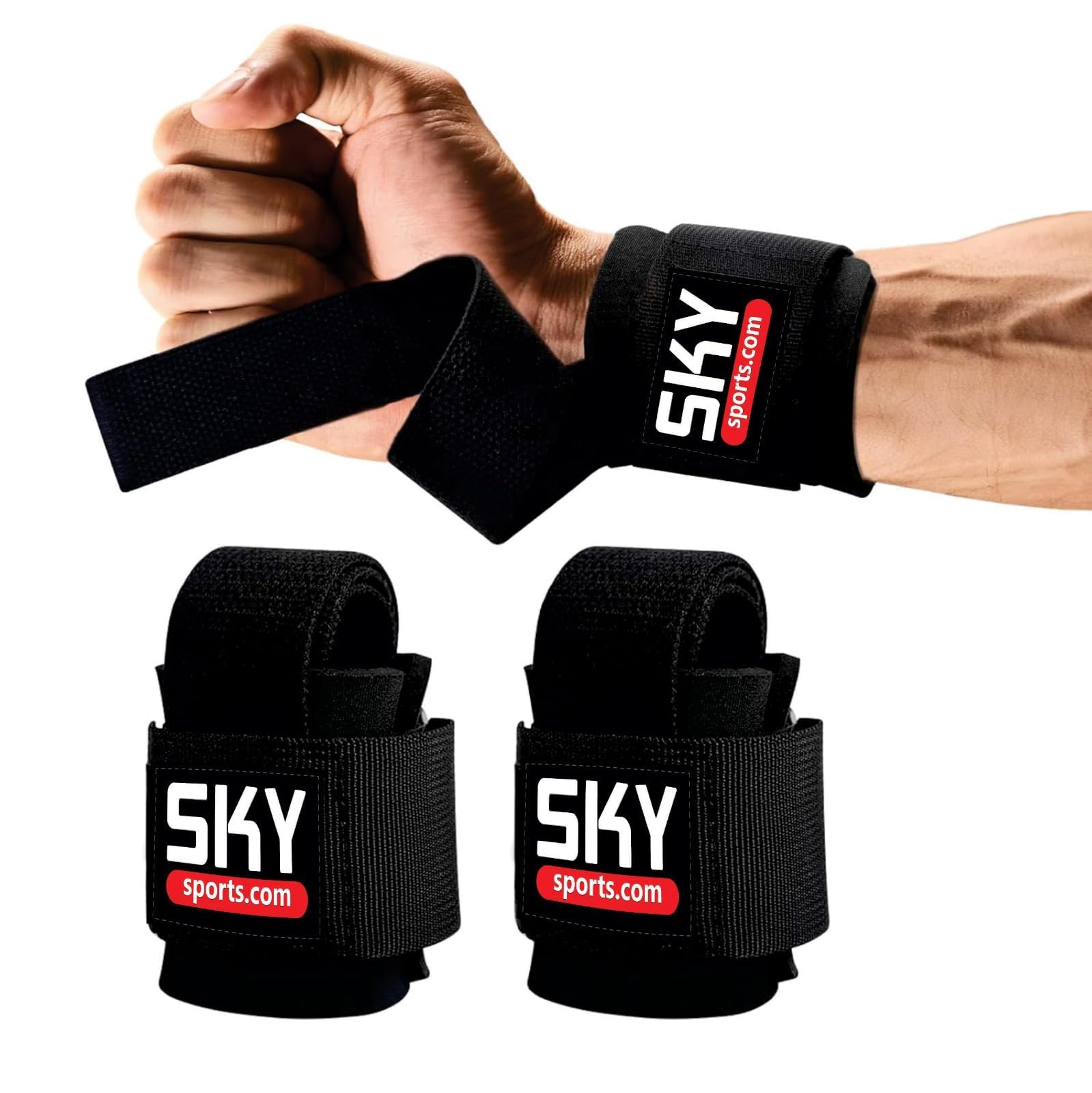 Sports Premium Lifting Straps, Powerlifting, Wrist Supporter For Deadlifting With Padded Support - Black-image-17