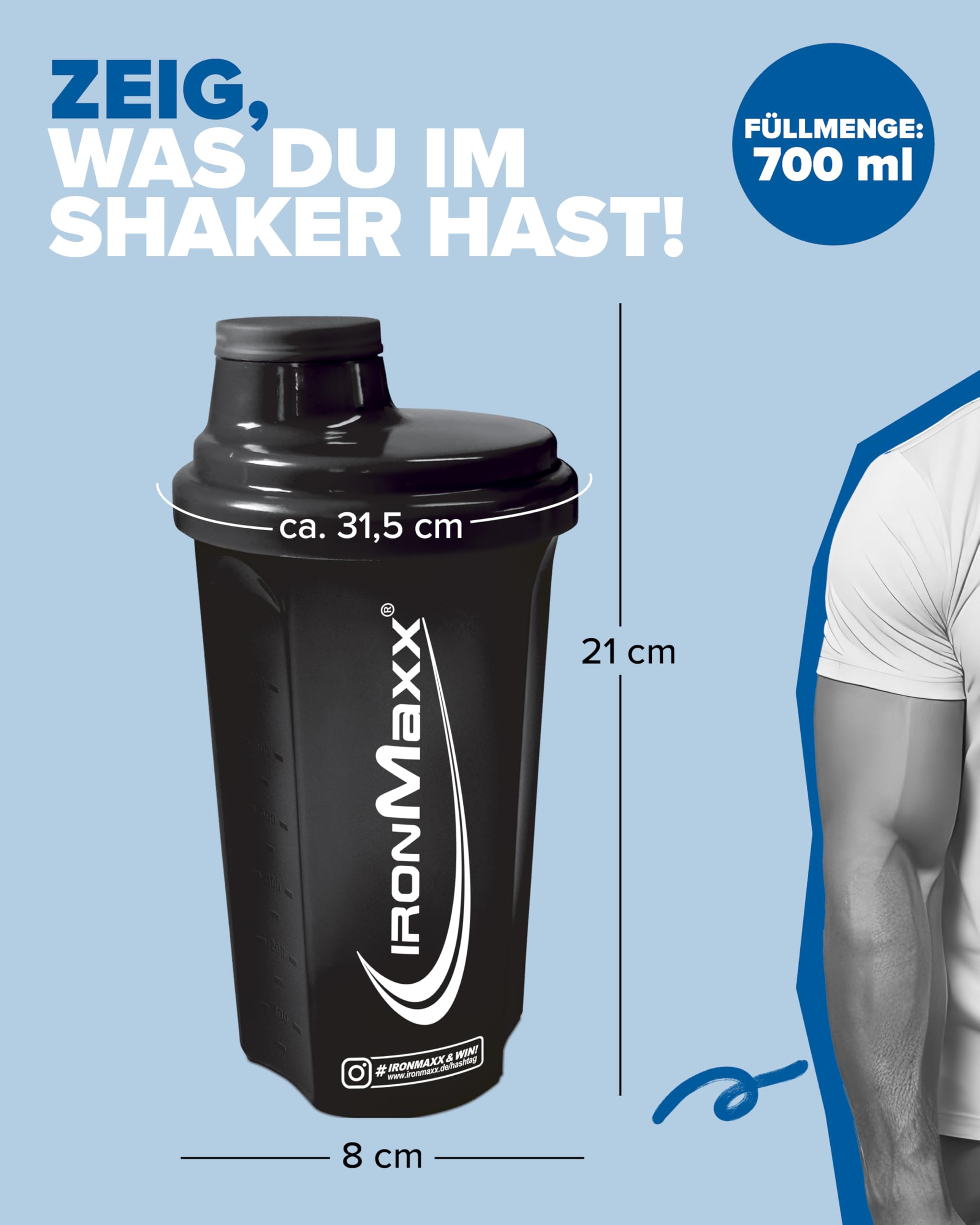 Myprotein Mini-Shaker 400 Ml – Inkl. Mixball Für Protein-Shakes, BPA-frei & Auslaufsicher, Schwarz