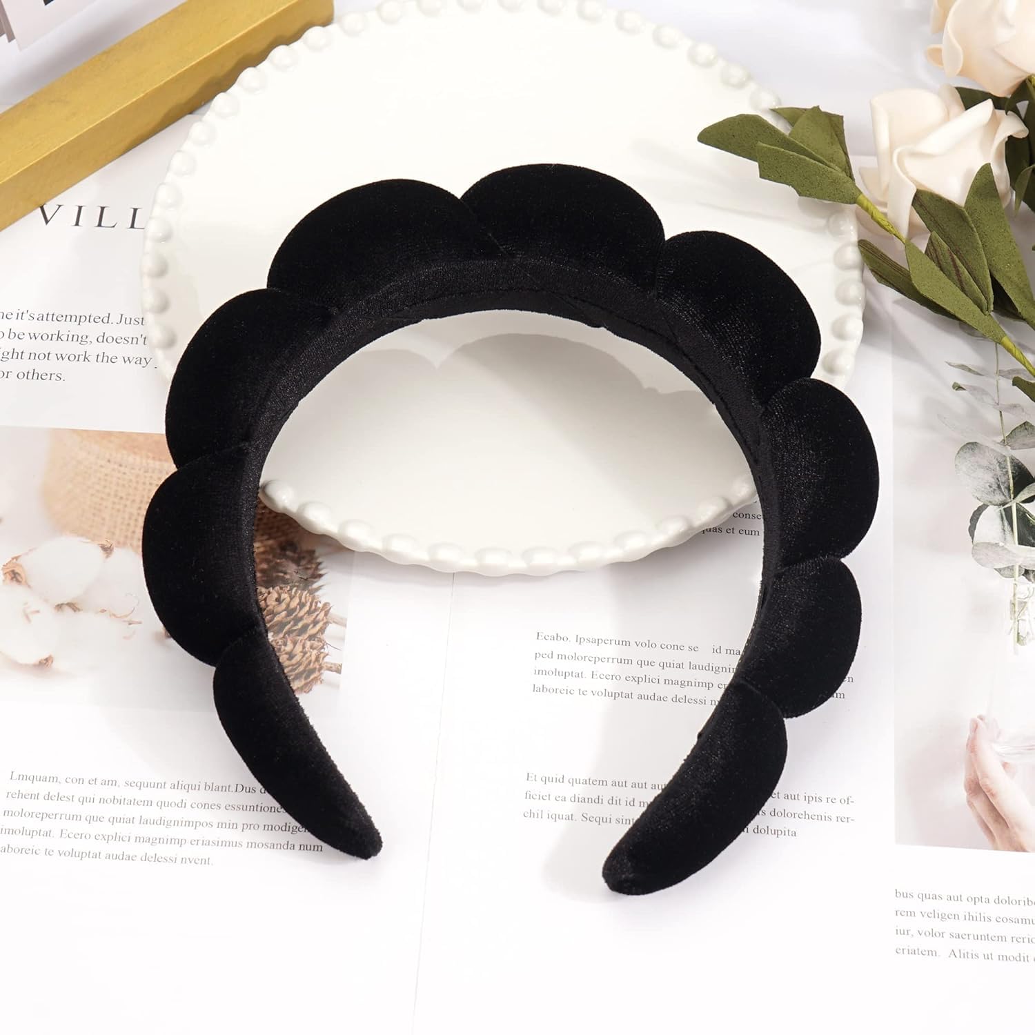 DRESHOW Spa Headband for Women Sponge Headband for Washing Face Clouds Soft Terry Cloth Makeup Skincare Headbands - Image 4