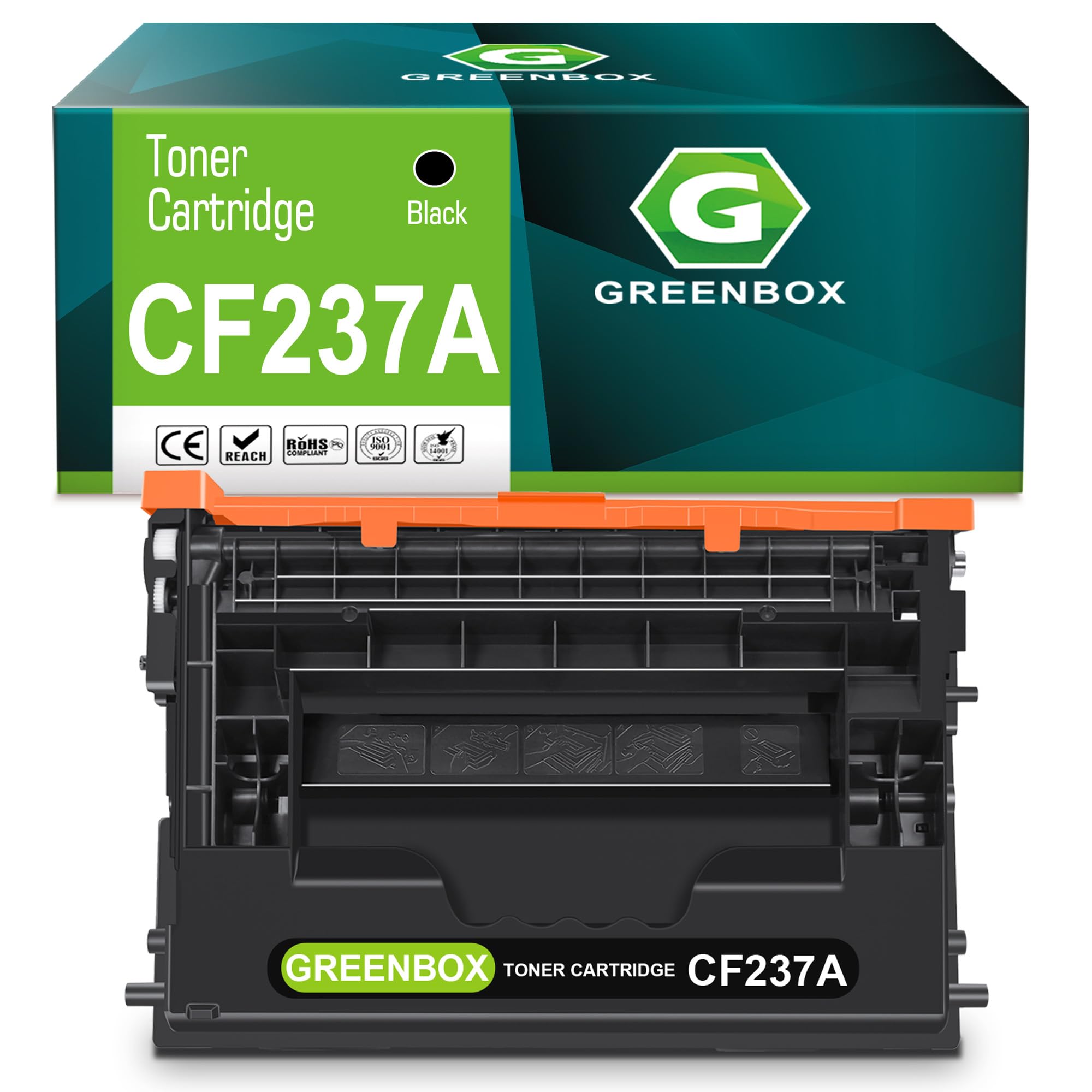GREENBOX CF237A Black Toner Cartridge High Yield Replcement for HP 37A CF237A 37X CF237X Toner Cartridge for Enterprise M607 M608 M607n M608n M608dn