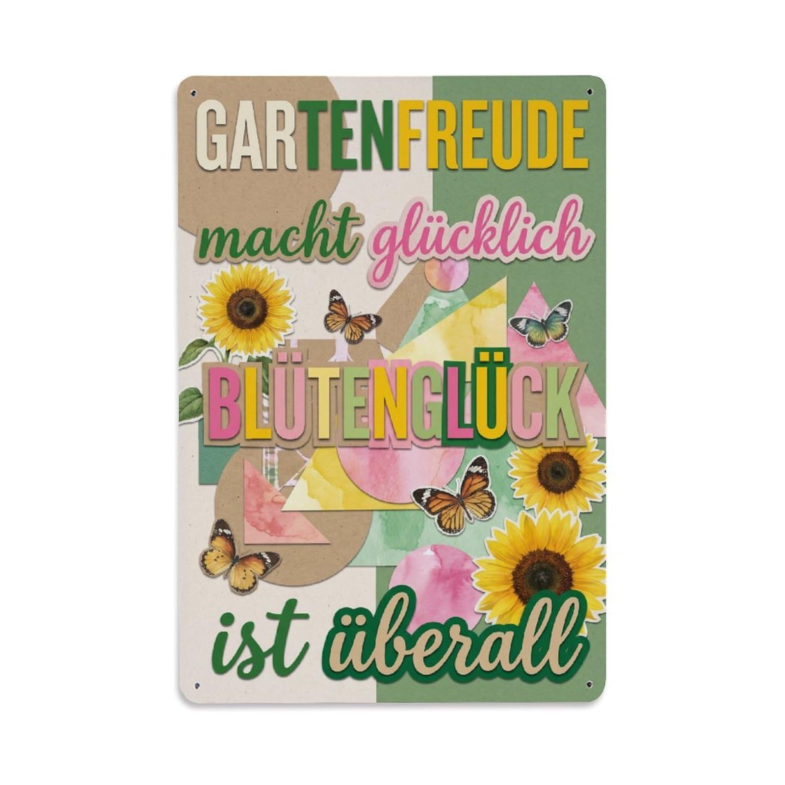 Collage Garden Joy Playful Charming Metal Tin Sign Plaque Wall Decor for Cafe, Club Bar, Office, Garden Metal Poster 8x12Inch
