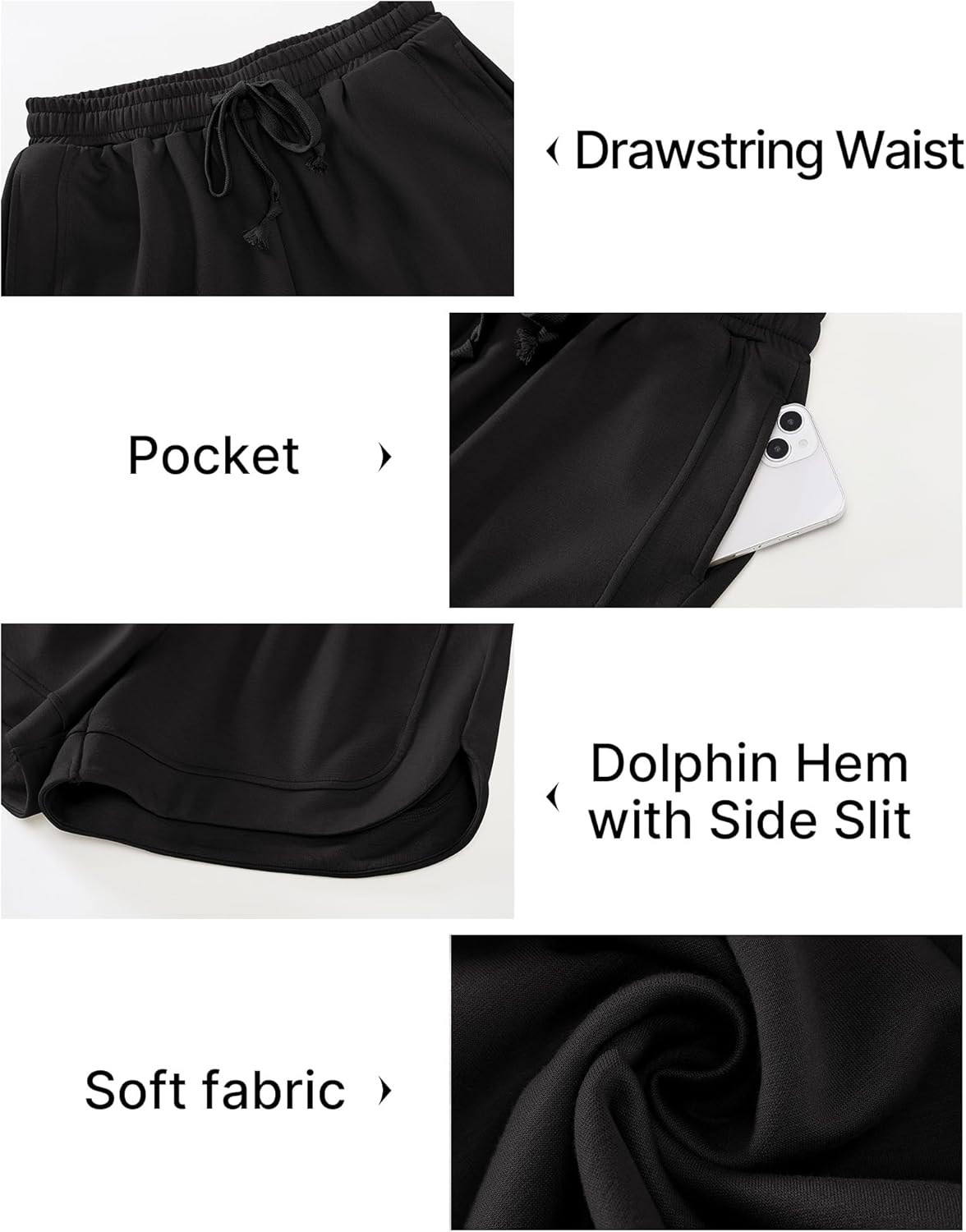 luvamia Sweat Shorts for Women High Waisted Pull On Elastic Waist Loose Fit Comfy Lounge Casual Summer Athleisure Shorts