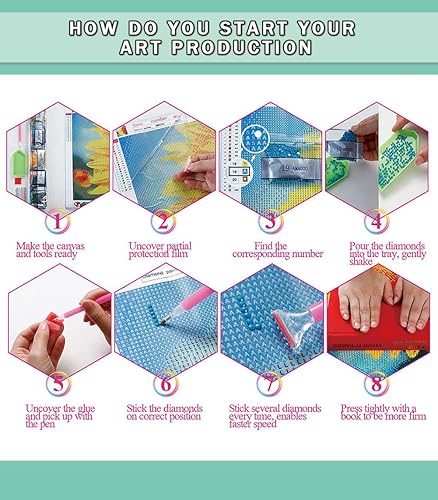 Miniatura 8 de CAMOYAI Kits de pintura de diamantes de Halloween, arte de diamantes 5D para adultos y niños, accesorios de arte de gemas, kit de taladro completo,