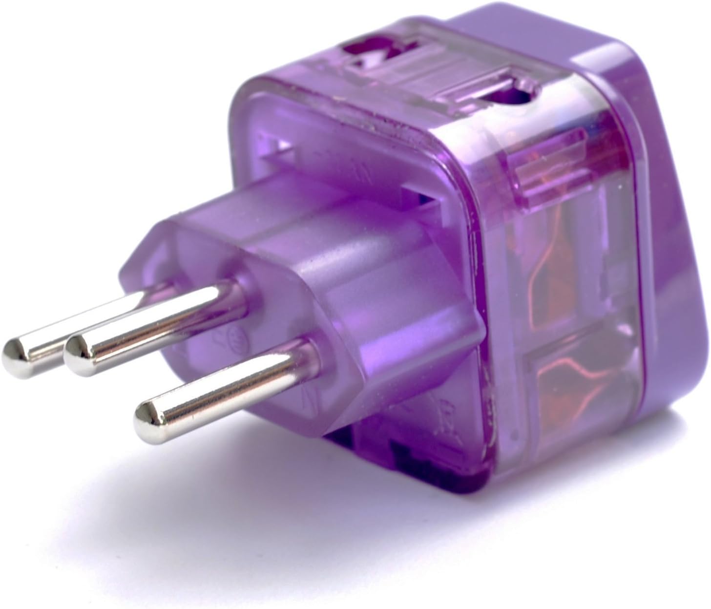 AC POWER TRAVEL ADAPTER PLUG FOR BRAZIL / WITH DUAL PLUG-IN PORTS AND SURGE PROTECTION / GROUNDED