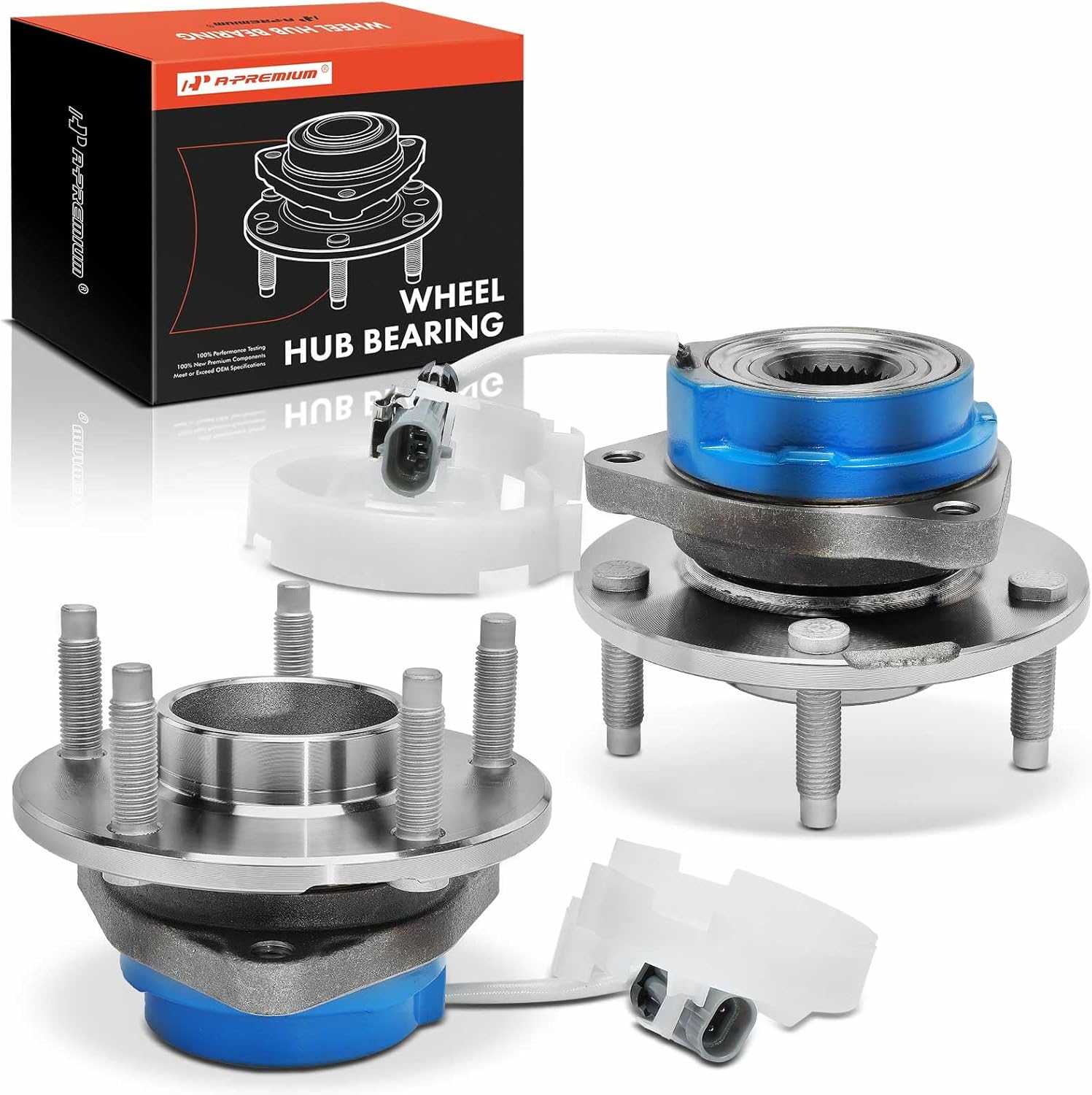 A-Premium 2 x Rear Wheel Bearing and Hub Assembly with ABS & 5-Lug Compatible with Chevrolet Corvette 1997-2008 & Cadillac XLR 2004-2008