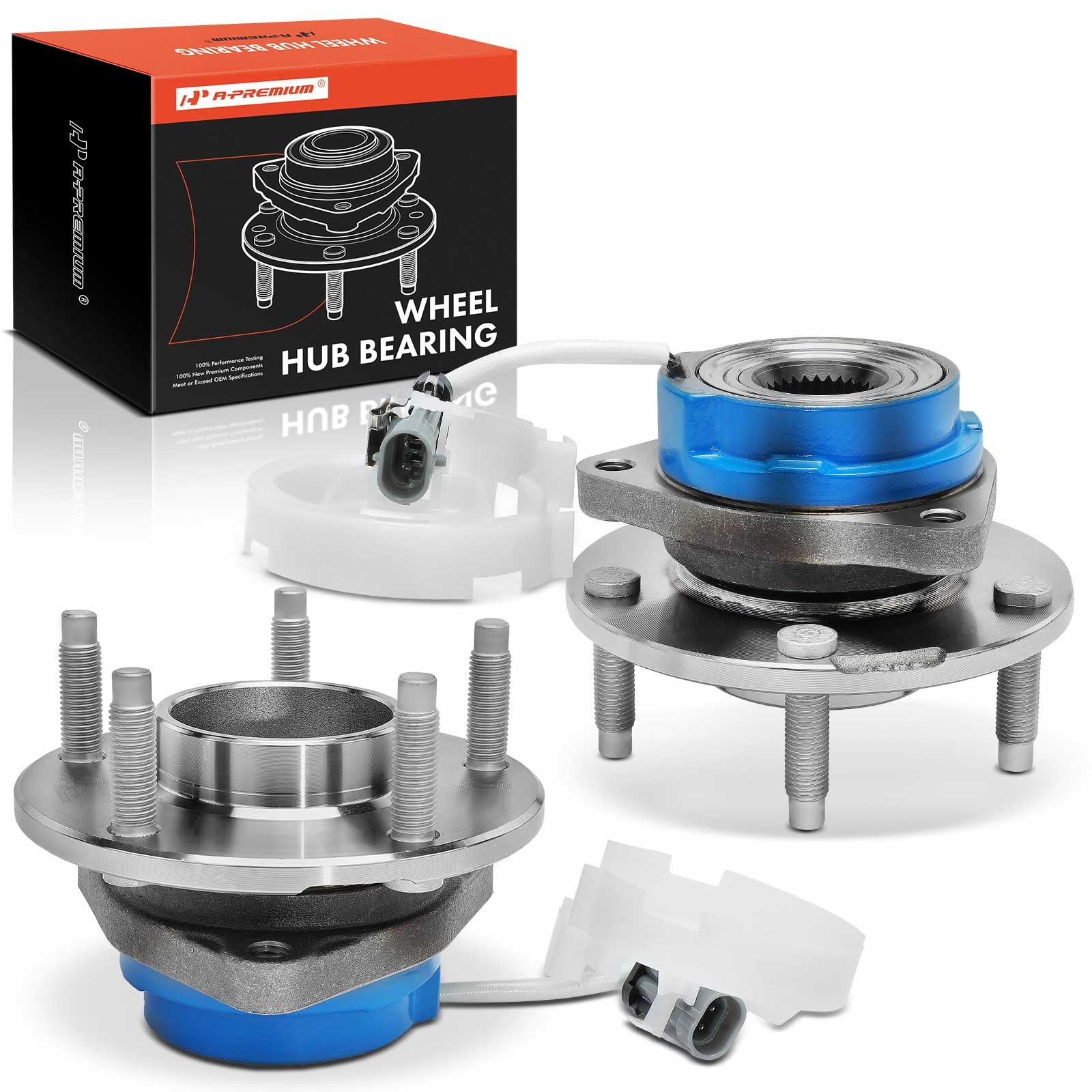 A-Premium 2 x Rear Wheel Bearing and Hub Assembly with ABS & 5-Lug Compatible with Chevrolet Corvette 1997-2008 & Cadillac XLR 2004-2008, Replace # 512153