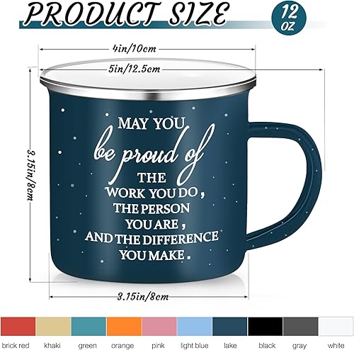 Miniatura 2 de Norme 10 tazas de regalo de agradecimiento, regalos de agradecimiento a granel para empleados, mujeres y hombres, tazas de café esmaltadas de 12