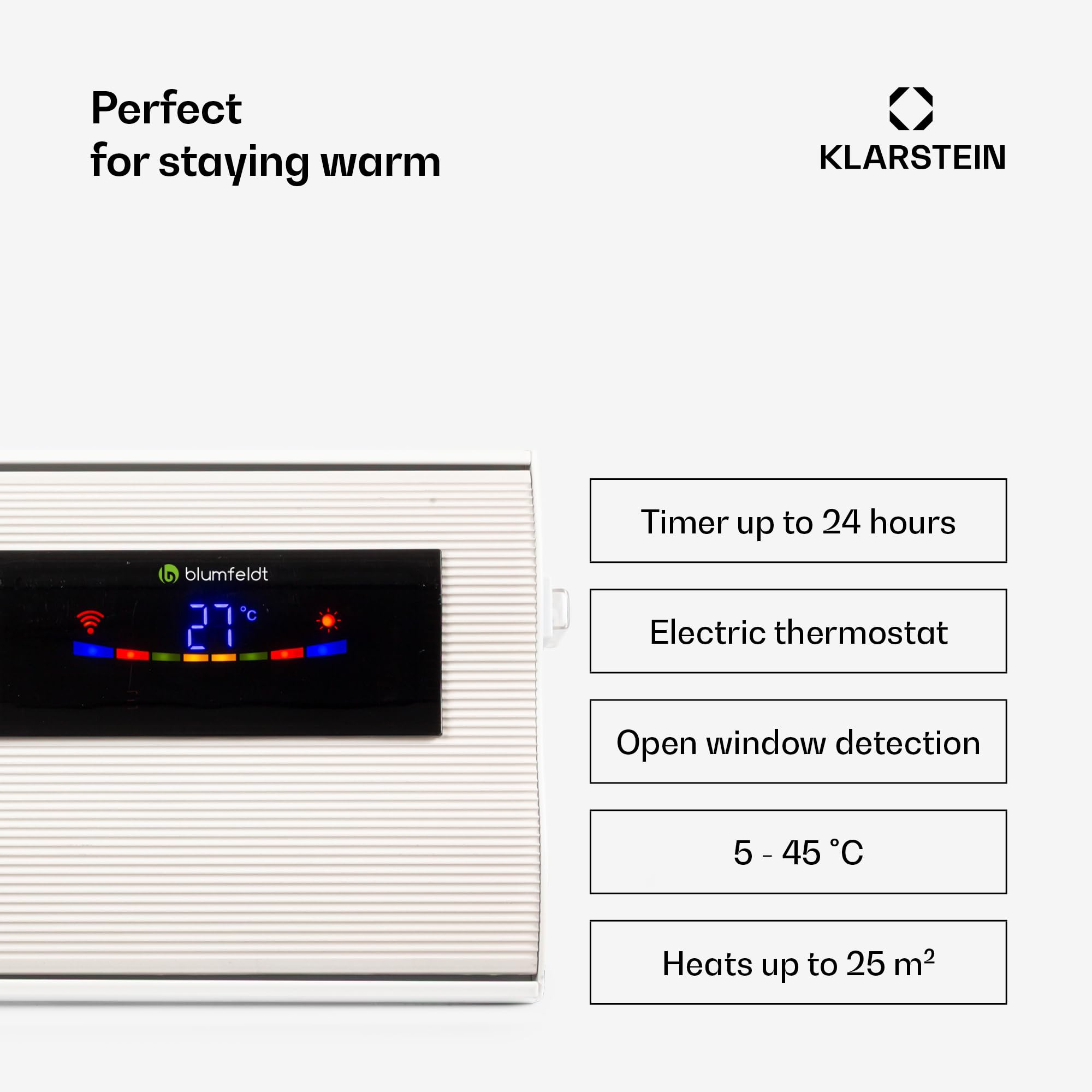 Klarstein Cosmic Beam Calefacción Inteligente para Terraza - Calentador infrarrojo oscuro para Terraza con Calefacción Infrarroja Comfort Heat, controlable mediante App, Temporizador, Instalación de