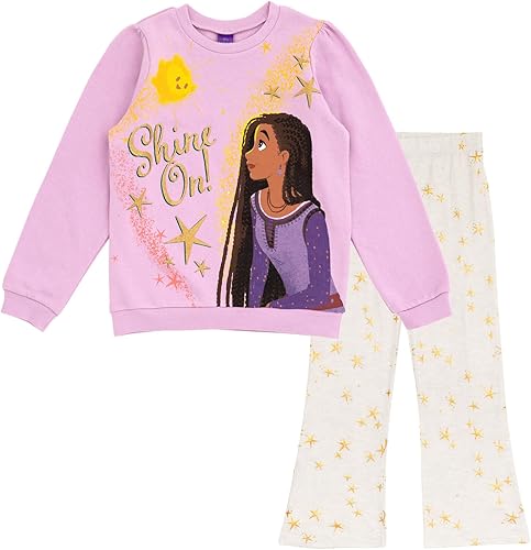 Disney Wish Asha Star - Conjunto de sudadera y pantalones de forro polar para niñas pequeñas