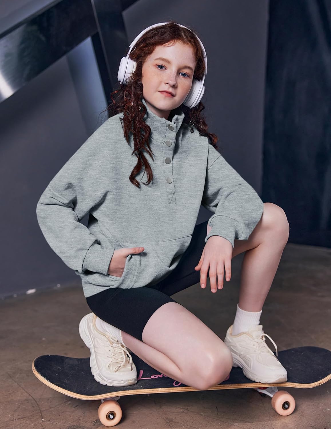 Arshiner Girls Sweatshirt Casual Lightweight Pullover Sweatshirts Long Sleeve Button Tops Fall Winter Clothes - Image 4