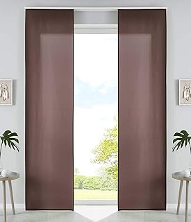 Gardinenbox Juego de 2 Cortinas correderas de Microfibra, 245 x 60 cm, Color marrón Mate
