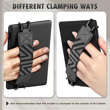 Moko Kindle Hand Strap for 6-8 Kindle eReaders Fire Tablet - Kindle/Kobo/Voyaga/Lenovo/Sony Kindle E-Book Tablet, High-Elasticity Lightweight Versatile Hand Strap Finger Grip Holder 2-Pack, Black